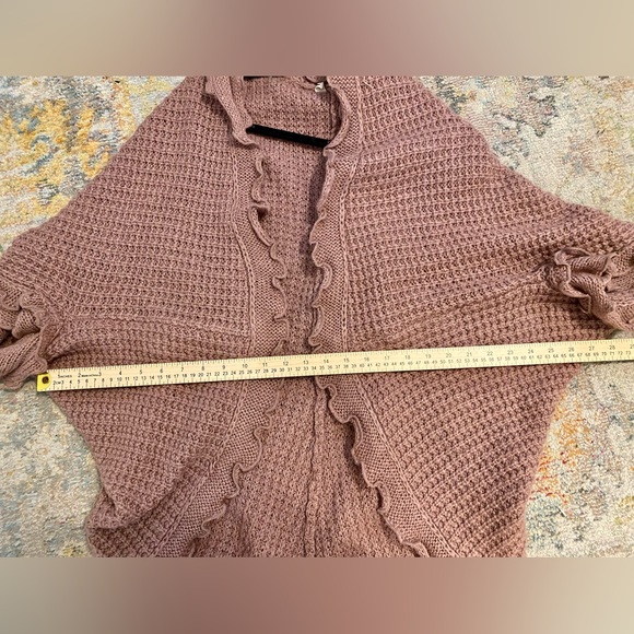 💥BOGO💥 Anthropologie Moth Rocia Mauve Knit Cardigan Sweater Size Large - Picture 7 of 11